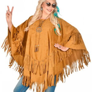 Hippie Poncho mit Fransen