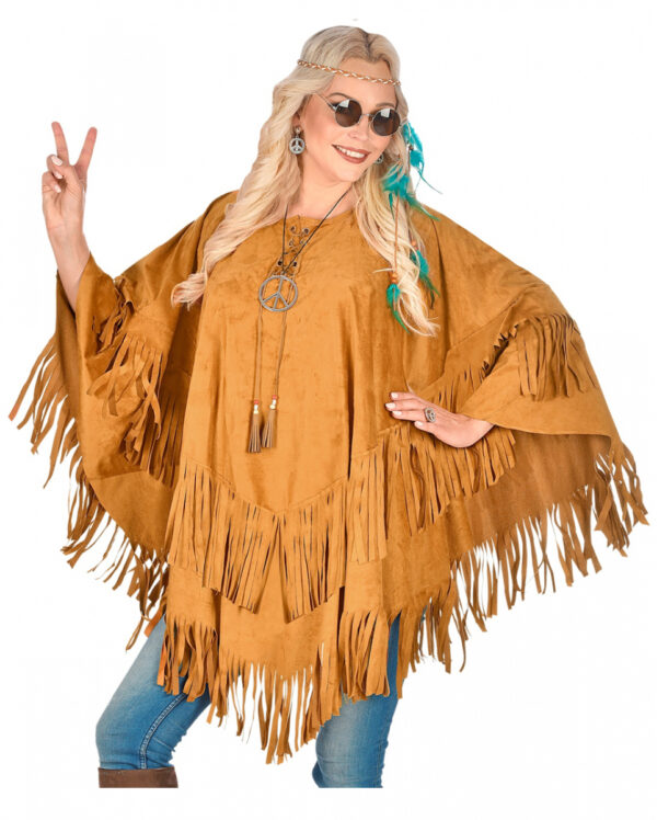 Hippie Poncho mit Fransen