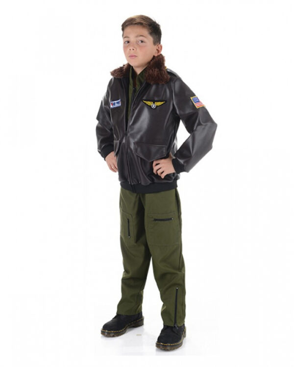 Kampfjet Pilot Jacke für Kinder L 10-12 Jahre