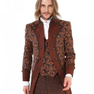 Steampunk Aristokrat Herren Mantel Braun XXXL