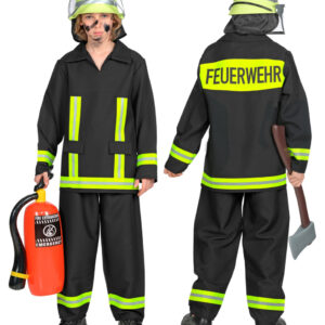 Feuerwehrmann Kostüm für Kinder XL 140