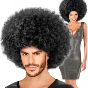 Schwarze Mega Afro Perücke Unisex