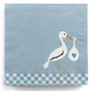 Servietten Storch Baby Blau 20 St.