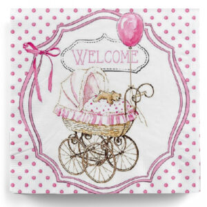 Servietten Welcome Pink 20 St.