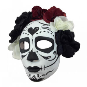 Sugar Skull Maske mit Blüten