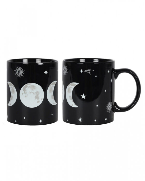 Schwarzer Triple Moon Kaffeebecher