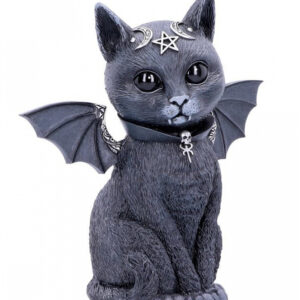 Okkulte Katzenfigur mit Fledermaus Flügel 24cm