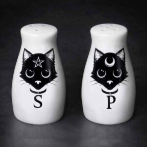 Magische Wicca Katzen Salz & Pfefferstreuer Set