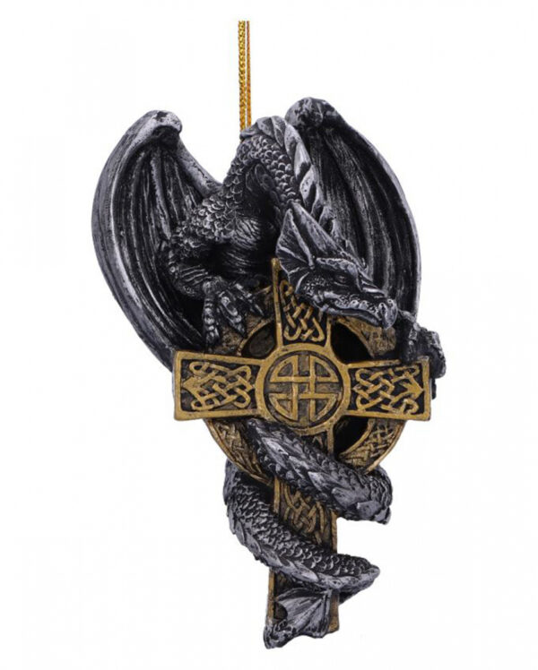 Drache mit Keltenkreuz Weihnachtsschmuck 11cm