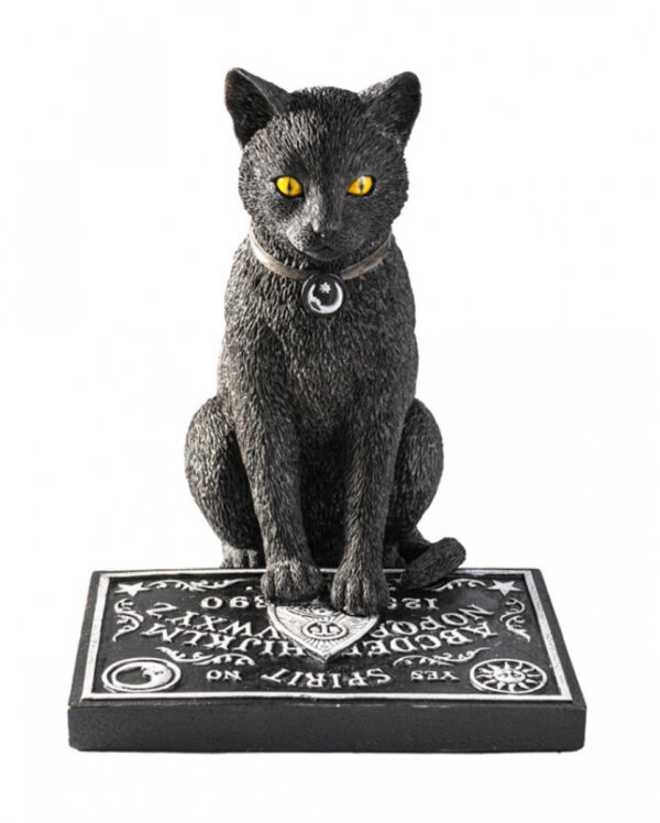 Schwarze Katze mit Ouija Brett