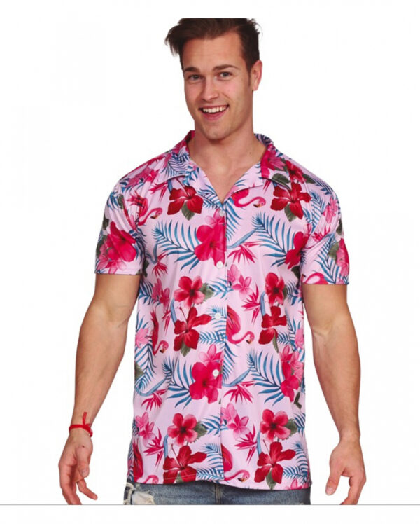 Hawaii Hemd mit Flamingo L