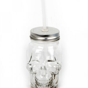 Totenkopf Glas mit Deckel 450ml