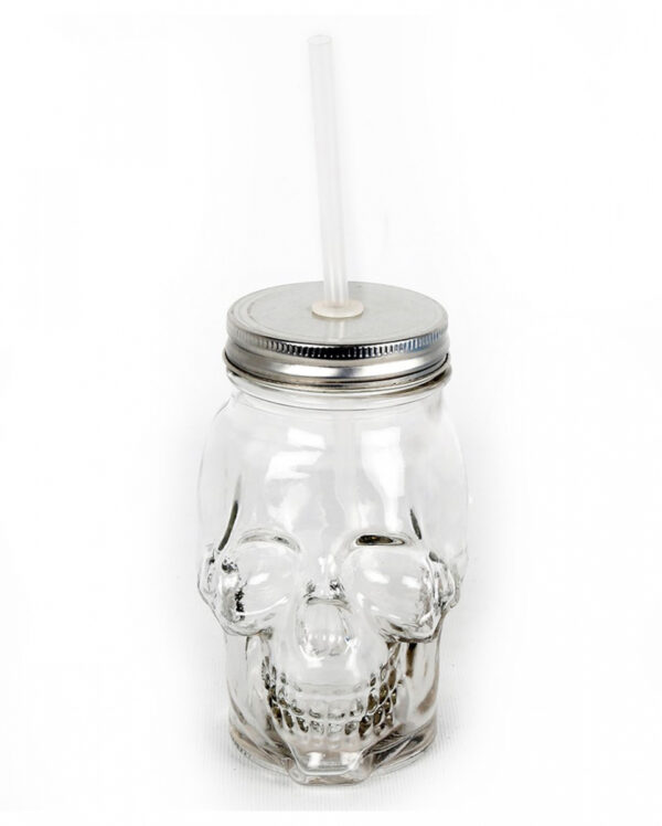 Totenkopf Glas mit Deckel 450ml