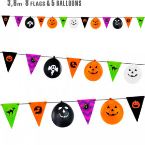 Halloween Girlande mit Wimpel & Ballons