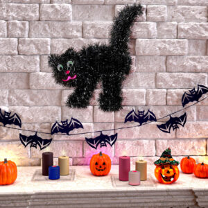 Halloween Katze aus Lametta