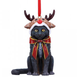 Rentier Katze Weihnachtskugel 9cm