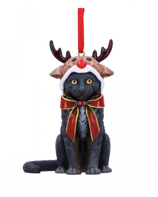 Rentier Katze Weihnachtskugel 9cm