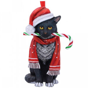 Candy Cane Katze Weihnachtskugel 9cm