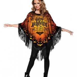 Happy Halloween Hexe Poncho Kostüm Set