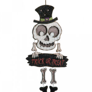 Spooky Skelett Halloween Dekoschild