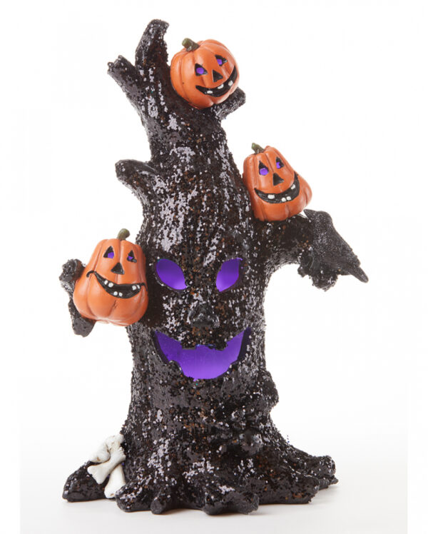 Halloween Glitzer Baum mit Beleuchtung 25cm