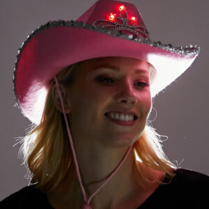 Pinker Cowgirl Hut mit Leuchteffekt