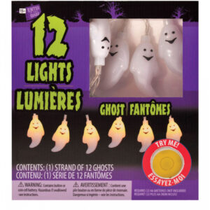 Spooky Geister Lichterkette mit 12 LEDs