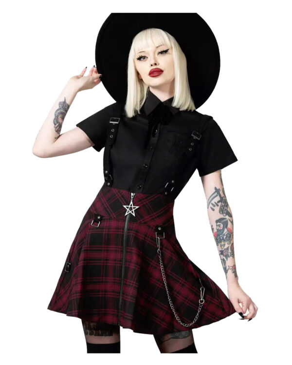 KILLTAR Study Hell Suspender Skirt Rot 4XL