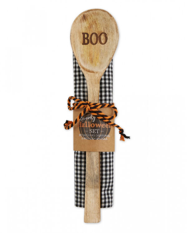 "Boo" Holzlöffel & Geschirrtuch Set