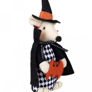 Plüsch Halloween Maus mit Fledermaus 23cm