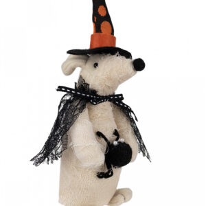 Plüsch Halloween Maus mit Spinne 23cm