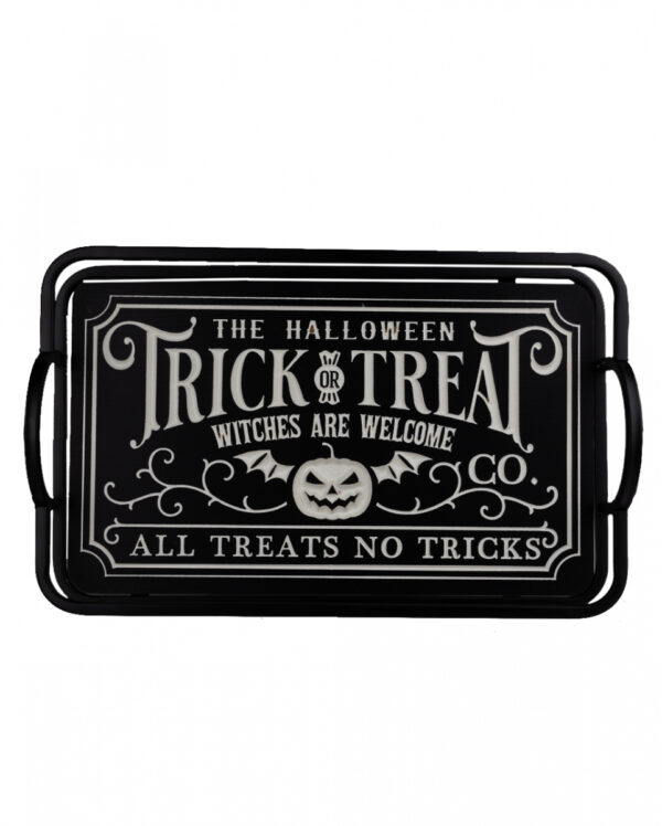 Vintage Halloween Holztablett "Trick or Treat"