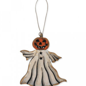 Halloween Holz Ornament Kürbisgeist 8cm