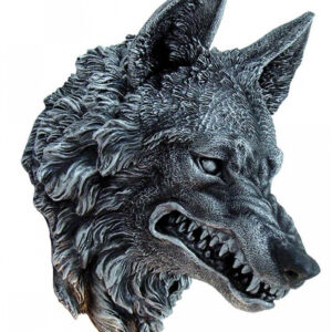 Bedrohlicher Wolf Wandbild 30cm