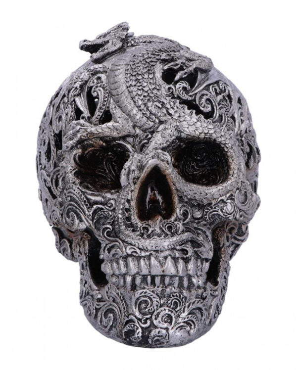 Gravierter Drakos Totenkopf mit Drachenmotiv 19