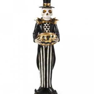 Skeleton Gentleman mit Jack O'Lantern Teelichthalter