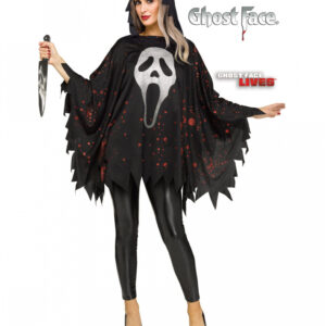 Ghost Face Glitzer Poncho