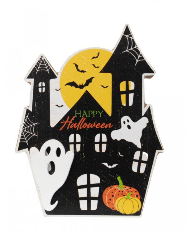 Happy Halloween Haunted House Aufsteller 12cm