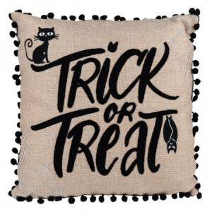 Trick or Treat Kissen mit Katze & Fledermaus 40x40cm