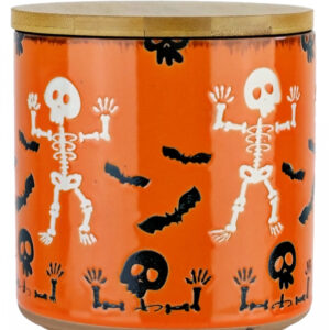 Happy Boo Halloween Skelett Behälter 11cm