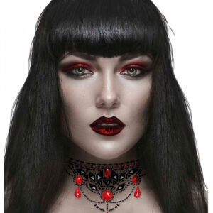 Gothic Vampir Glitzersteinchen Halsschmuck Selbstklebend