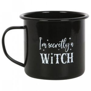 "I am secretly a Witch" Emaille Becher