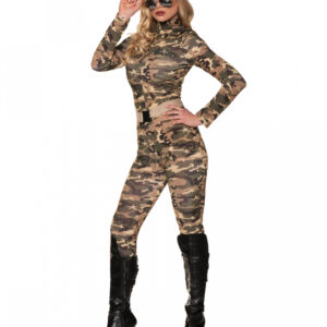 Camouflage Jumpsuit Damenkostüm 3-tlg. XS