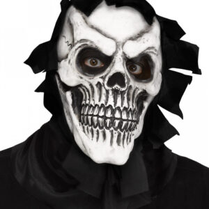 Skull Reaper Maske mit Fetzenkapuze