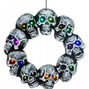 Totenkopf Kranz mit Farbwechselnder LED Beleuchtung 44cm Ø