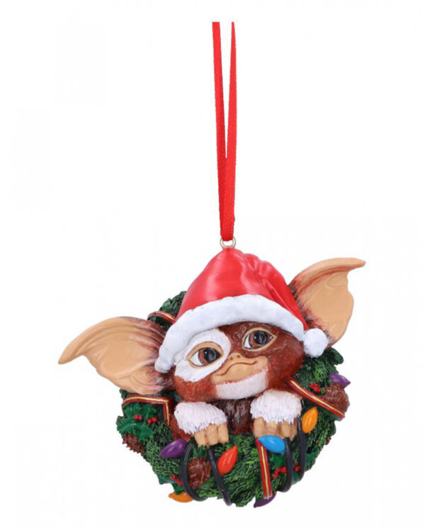 Gremlins Gizmo mit Kranz als Weihnachtskugel 10cm