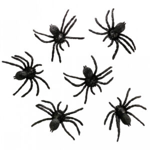 Tiefschwarze Spinnen 8x7cm im 6er Set