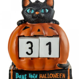 Halloween Countdown mit Kürbis & Katze 18cm