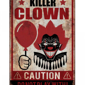 Warnschild Killer Clowns 24x36cm