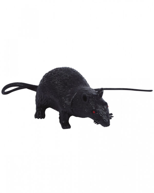 Schwarze Deko Ratte 15cm